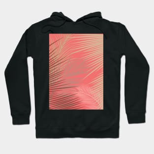 Palms Shadow on Living Coral Hoodie